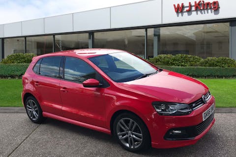 Red Volkswagen Polo 1.2 R Line TSI 2016